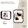 image:imageUmbra Bellwood Desk Picture Frame Rotating Double Sided 4x6 Walnut  Beech wood 360 degree pivot two photo display portrait or landscape wipe clean