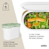 image:imageUmbra Bellwood Kitchen Compost Bin  WhiteNatural Countertop or Cabinet Mounted 4L Compost Container with Hidden Bag Retainer BPAFree amp Dishwasher Safe Bellwood Collection  Removable wooden handle hidden bag retainer dishwasher safe BPAfree recycled plastic