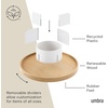 image:imageUmbra Bellwood Lazy Susan Divided Tray Organizer for Pantry Spices and More Made of Durable Plastic and Wood BlackWalnutNaturalWhite