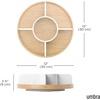 image:imageUmbra Bellwood Lazy Susan Divided Tray Organizer for Pantry Spices and More Made of Durable Plastic and Wood BlackWalnutNaturalWhite