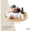 image:imageUmbra Bellwood Lazy Susan Divided Tray Organizer for Pantry Spices and More Made of Durable Plastic and Wood BlackWalnutNaturalWhite