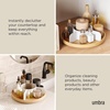 image:imageUmbra Bellwood Lazy Susan Divided Tray Organizer for Pantry Spices and More Made of Durable Plastic and Wood BlackWalnutNaturalWhite