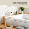 image:imageUmbra Bellwood Makeup Organizer with Handle Large WhiteNatural  Three tier capacity removable brush cup integrated carry design vanity countertop use sixty percent recycled plasticWhiteNatural