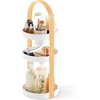 image:imageUmbra Bellwood Makeup Organizer with Handle Large WhiteNatural  Three tier capacity removable brush cup integrated carry design vanity countertop use sixty percent recycled plasticWhiteNatural