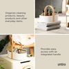 image:imageUmbra Bellwood Makeup Organizer with Handle Large WhiteNatural  Three tier capacity removable brush cup integrated carry design vanity countertop use sixty percent recycled plasticWhiteNatural