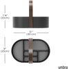 image:imageUmbra Bellwood Makeup Organizer with Handle Large WhiteNatural  Three tier capacity removable brush cup integrated carry design vanity countertop use sixty percent recycled plasticBlackWalnut