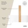 image:imageUmbra Bellwood Makeup Organizer with Handle Large WhiteNatural  Three tier capacity removable brush cup integrated carry design vanity countertop use sixty percent recycled plasticWhiteNatural