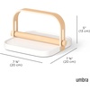 image:imageUmbra Bellwood Paper Towel Holder Wooden with Weighted Base BlackWalnut  Freestanding design protects countertops easy onehand use renewable poplar wood matches collectionWhiteNatural