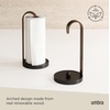 image:imageUmbra Bellwood Paper Towel Holder Wooden with Weighted Base BlackWalnut  Freestanding design protects countertops easy onehand use renewable poplar wood matches collectionBlackWalnut
