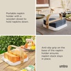 image:imageUmbra Bellwood Paper Towel Holder Wooden with Weighted Base BlackWalnut  Freestanding design protects countertops easy onehand use renewable poplar wood matches collectionWhiteNatural
