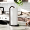 image:imageUmbra Bellwood Paper Towel Holder Wooden with Weighted Base BlackWalnut  Freestanding design protects countertops easy onehand use renewable poplar wood matches collectionBlackWalnut