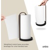 image:imageUmbra Bellwood Paper Towel Holder Wooden with Weighted Base BlackWalnut  Freestanding design protects countertops easy onehand use renewable poplar wood matches collectionBlackWalnut