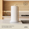 image:imageUmbra Bellwood Paper Towel Holder Wooden with Weighted Base BlackWalnut  Freestanding design protects countertops easy onehand use renewable poplar wood matches collectionWhiteNatural