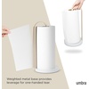 image:imageUmbra Bellwood Paper Towel Holder Wooden with Weighted Base BlackWalnut  Freestanding design protects countertops easy onehand use renewable poplar wood matches collectionWhiteNatural