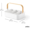 image:imageUmbra Bellwood Stackable Bins Medium 11x7Inch WhiteNatural  Removable dividers integrated handles pantry and cabinet storage recycled plastic and woodNaturalWhite