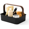 image:imageUmbra Bellwood Stackable Bins Medium 11x7Inch WhiteNatural  Removable dividers integrated handles pantry and cabinet storage recycled plastic and woodBlackWalnut