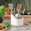 image:imageUmbra Bellwood Utensil Holder Kitchen Storage Organizer WhiteNatural  Three tier compartments removable dividers compact countertop fit recycled plasticWhiteNatural