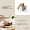 image:imageUmbra Bellwood Utensil Holder Kitchen Storage Organizer WhiteNatural  Three tier compartments removable dividers compact countertop fit recycled plasticWhiteNatural