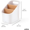image:imageUmbra Bellwood Utensil Holder Kitchen Storage Organizer WhiteNatural  Three tier compartments removable dividers compact countertop fit recycled plasticWhiteNatural