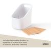 image:imageUmbra Bellwood Utensil Holder Kitchen Storage Organizer WhiteNatural  Three tier compartments removable dividers compact countertop fit recycled plasticWhiteNatural