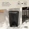 image:imageUmbra Brim 13 Gallon Trash Can with Lid Kitchen Garbage Can BlackNickel  Stainless steel foot pedal soft close mechanism concealed bag ring durable and sturdy easy wipe clean