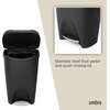 image:imageUmbra Brim 13 Gallon Trash Can with Lid Kitchen Garbage Can BlackNickel  Stainless steel foot pedal soft close mechanism concealed bag ring durable and sturdy easy wipe clean