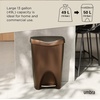 image:imageUmbra Brim 13 Gallon Trash Can with Lid Kitchen Garbage Can Bronze  Stainless steel foot pedal soft close mechanism concealed bag ring durable and sturdy easy wipe clean