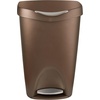image:imageUmbra Brim 13 Gallon Trash Can with Lid Kitchen Garbage Can Bronze  Stainless steel foot pedal soft close mechanism concealed bag ring durable and sturdy easy wipe clean