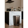 image:imageUmbra Brim 13 Gallon Trash Can with Lid Kitchen Garbage Can Bronze  Stainless steel foot pedal soft close mechanism concealed bag ring durable and sturdy easy wipe clean