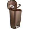 image:imageUmbra Brim 13 Gallon Trash Can with Lid Kitchen Garbage Can Bronze  Stainless steel foot pedal soft close mechanism concealed bag ring durable and sturdy easy wipe clean