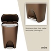 image:imageUmbra Brim 13 Gallon Trash Can with Lid Kitchen Garbage Can Bronze  Stainless steel foot pedal soft close mechanism concealed bag ring durable and sturdy easy wipe clean