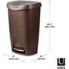 image:imageUmbra Brim 13 Gallon Trash Can with Lid Kitchen Garbage Can Bronze  Stainless steel foot pedal soft close mechanism concealed bag ring durable and sturdy easy wipe clean