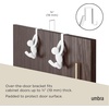 image:imageUmbra Buddy Over Door Hook Space Saving Cabinet Set of 2 White  Nonslip rubber tips EVA foam padding installs without tools protects surfaces towel storage solution recycled plasticWhite