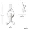 image:imageUmbra Buddy Over Door Hook Space Saving Cabinet Set of 2 White  Nonslip rubber tips EVA foam padding installs without tools protects surfaces towel storage solution recycled plasticWhite