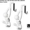 image:imageUmbra Buddy Over Door Hook Space Saving Cabinet Set of 2 White  Nonslip rubber tips EVA foam padding installs without tools protects surfaces towel storage solution recycled plasticWhite