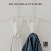 image:imageUmbra Buddy Over Door Hook Space Saving Cabinet Set of 2 White  Nonslip rubber tips EVA foam padding installs without tools protects surfaces towel storage solution recycled plasticWhite