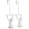 image:imageUmbra Buddy Over Door Hook Space Saving Cabinet Set of 2 White  Nonslip rubber tips EVA foam padding installs without tools protects surfaces towel storage solution recycled plasticWhite