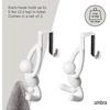 image:imageUmbra Buddy Over Door Hook Space Saving Cabinet Set of 2 White  Nonslip rubber tips EVA foam padding installs without tools protects surfaces towel storage solution recycled plasticWhite