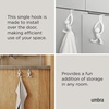 image:imageUmbra Buddy Over Door Hook Space Saving Cabinet Set of 2 White  Nonslip rubber tips EVA foam padding installs without tools protects surfaces towel storage solution recycled plasticWhite