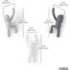 image:imageUmbra Buddy Wall Hooks Decorative Wall Mount Coat Hooks Set of 3 Black  Easy install with hardware holds 5lbs per hook entryway bedroom bathroom dorm playful hanging storage recycled plasticGray