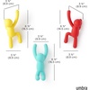 image:imageUmbra Buddy Wall Hooks Decorative Wall Mount Coat Hooks Set of 3 Black  Easy install with hardware holds 5lbs per hook entryway bedroom bathroom dorm playful hanging storage recycled plasticRedBlueYellow