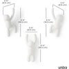 image:imageUmbra Buddy Wall Hooks Decorative Wall Mount Coat Hooks Set of 3 Black  Easy install with hardware holds 5lbs per hook entryway bedroom bathroom dorm playful hanging storage recycled plasticWhite