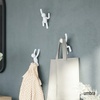 image:imageUmbra Buddy Wall Hooks Decorative Wall Mount Coat Hooks Set of 3 Black  Easy install with hardware holds 5lbs per hook entryway bedroom bathroom dorm playful hanging storage recycled plasticWhite