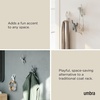 image:imageUmbra Buddy Wall Hooks Decorative Wall Mount Coat Hooks Set of 3 Black  Easy install with hardware holds 5lbs per hook entryway bedroom bathroom dorm playful hanging storage recycled plasticGray
