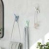 image:imageUmbra Buddy Wall Hooks Decorative Wall Mount Coat Hooks Set of 3 Black  Easy install with hardware holds 5lbs per hook entryway bedroom bathroom dorm playful hanging storage recycled plasticWhiteMintBlue