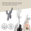 image:imageUmbra Buddy Wall Hooks Decorative Wall Mount Coat Hooks Set of 3 Black  Easy install with hardware holds 5lbs per hook entryway bedroom bathroom dorm playful hanging storage recycled plasticGray