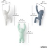 image:imageUmbra Buddy Wall Hooks Decorative Wall Mount Coat Hooks Set of 3 Black  Easy install with hardware holds 5lbs per hook entryway bedroom bathroom dorm playful hanging storage recycled plasticWhiteMintBlue