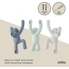 image:imageUmbra Buddy Wall Hooks Decorative Wall Mount Coat Hooks Set of 3 Black  Easy install with hardware holds 5lbs per hook entryway bedroom bathroom dorm playful hanging storage recycled plasticWhiteMintBlue