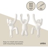 image:imageUmbra Buddy Wall Hooks Decorative Wall Mount Coat Hooks Set of 3 Black  Easy install with hardware holds 5lbs per hook entryway bedroom bathroom dorm playful hanging storage recycled plasticWhite