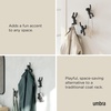 image:imageUmbra Buddy Wall Hooks Decorative Wall Mount Coat Hooks Set of 3 Black  Easy install with hardware holds 5lbs per hook entryway bedroom bathroom dorm playful hanging storage recycled plasticBlack